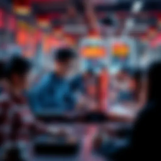 Employees in a Chinese office using AI tools and earning tokens for their productivity