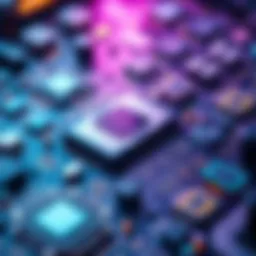 A close-up view of advanced computer chips showcasing new designs and technology innovations.