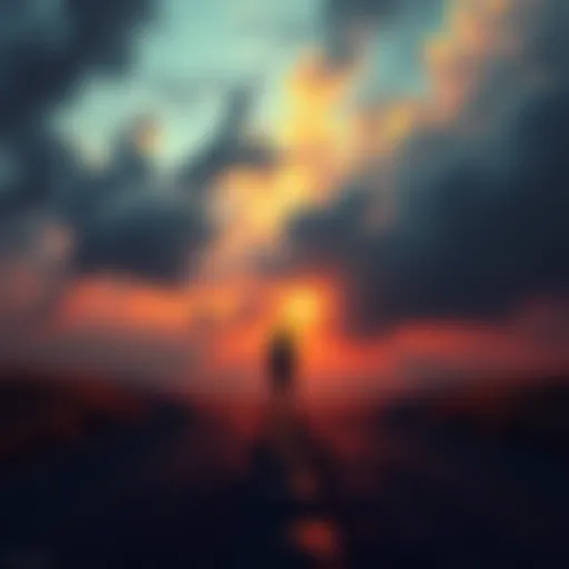 A person standing at a crossroads contemplating two paths representing choices in life.