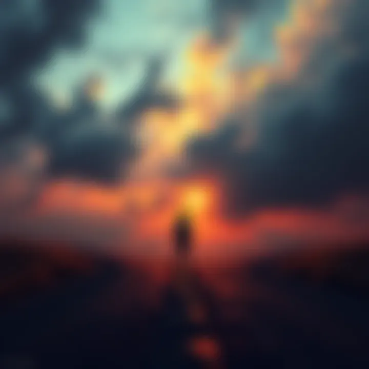 A person standing at a crossroads contemplating two paths representing choices in life.