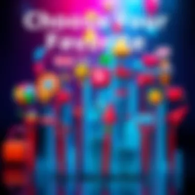 A group of colorful icons representing different choices like food, travel, and activities inviting participation.