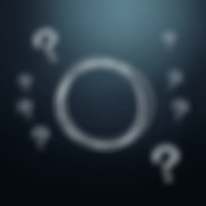 A simple illustration of a geometric circle drawn on a blackboard with chalk, surrounded by question marks to represent debate about its existence.