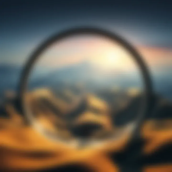A circular mountain range created with smooth, organic slopes viewed from a human-height perspective in the center