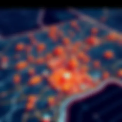 A map showing various cities marked with icons indicating the presence of Axon camera systems.