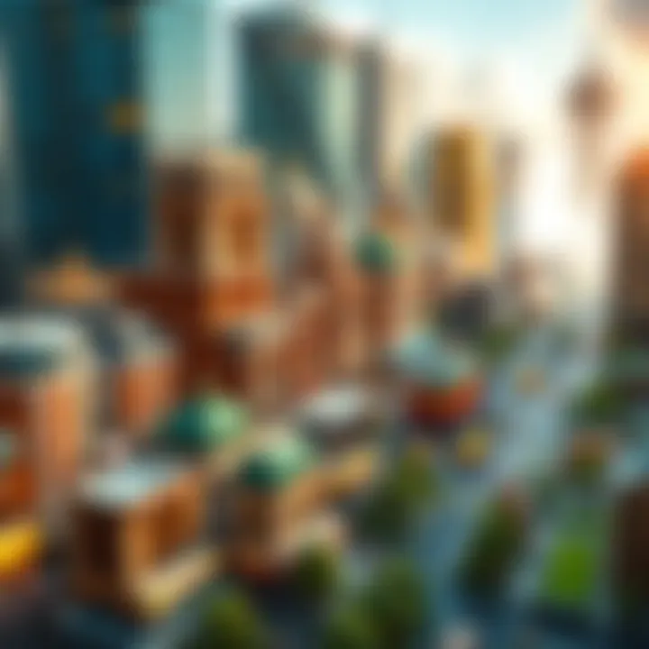 Various building types displayed in a city builder game, showcasing different styles and details for gameplay.