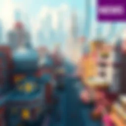 A vibrant cityscape created using a new city generator addon, showcasing unique buildings and a lively atmosphere, perfect for gaming and creative projects.