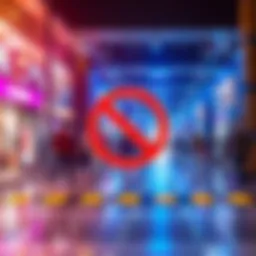 Graphic showing a ban symbol over real-person likenesses, representing Civitai's new policy change for user safety.