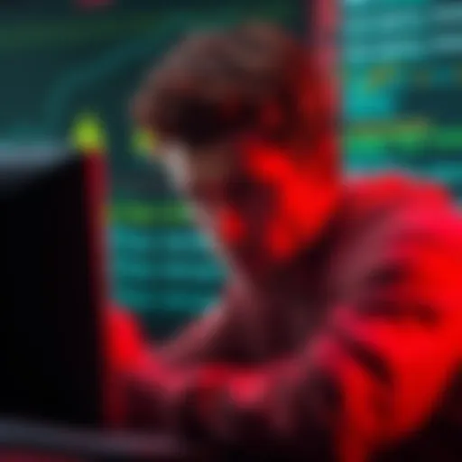 A frustrated user looking at a computer screen showing error messages related to Civitai's technical difficulties.