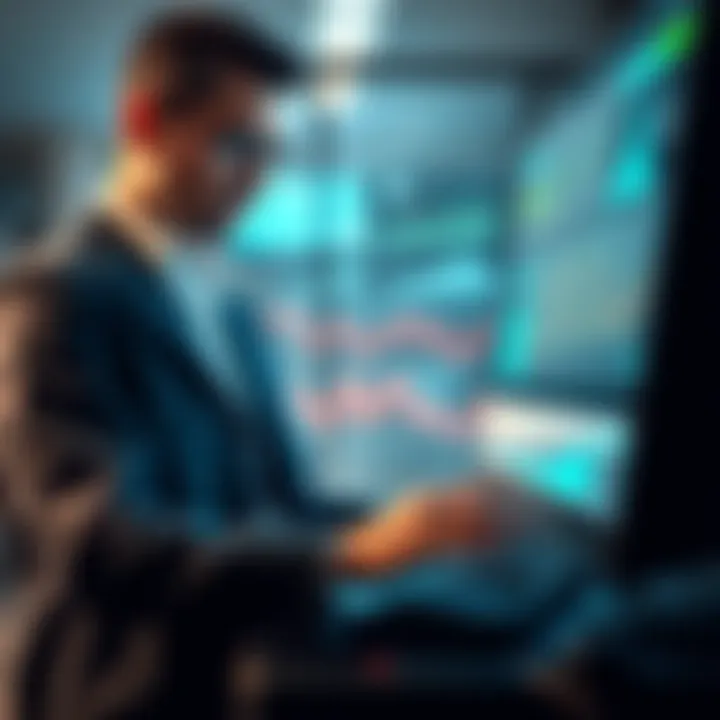 A claims adjuster looks concerned while reviewing complex data on a digital screen, highlighting the challenges of using AI in the insurance process.