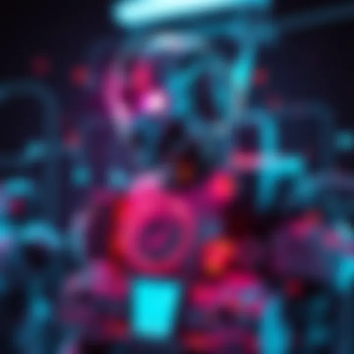 A futuristic robot showcasing advanced AI and automation technology, surrounded by digital elements representing software innovation.