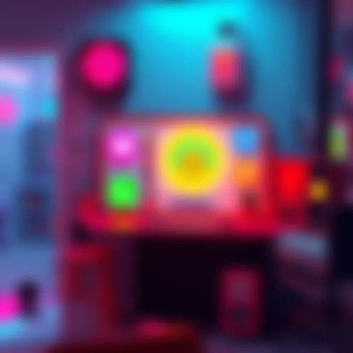 A simple and colorful representation of a classic chat interface with nostalgic design elements.
