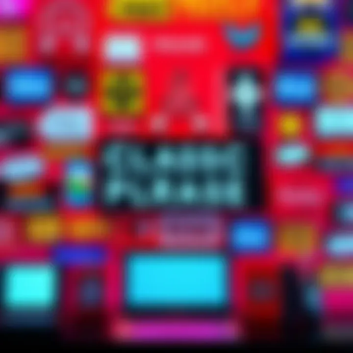 A collection of famous internet memes and phrases displayed on a vibrant background