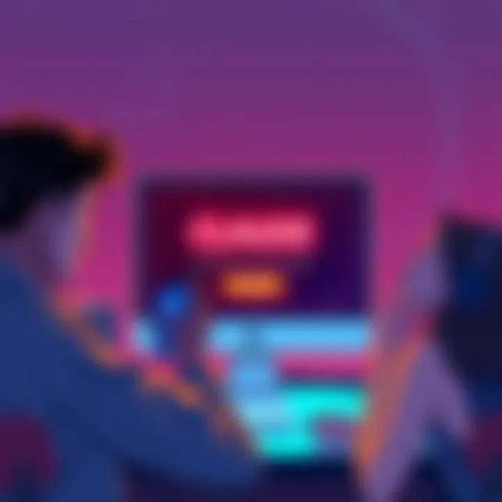 Illustration showing a computer screen with an error message indicating that the Claude AI service is down, with worried people nearby looking at the screen, symbolizing the impact of the outage.