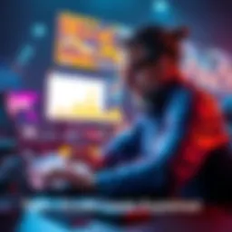 A tech expert analyzing the Claude code leak on a laptop with charts and graphs displayed, showing its impact on the industry.