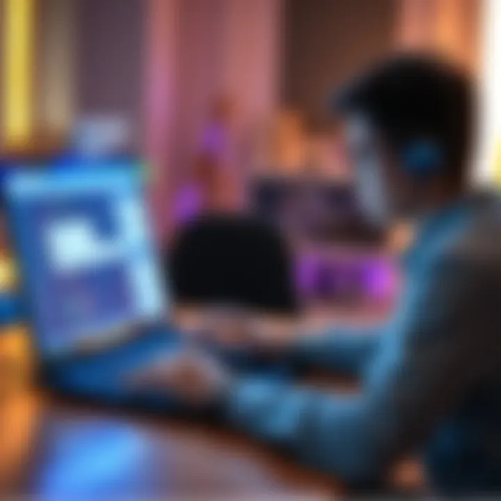 A person working on a laptop, comparing coding tasks between Claude Code and ChatGPT, with two distinct workflow layouts visible on the screen.
