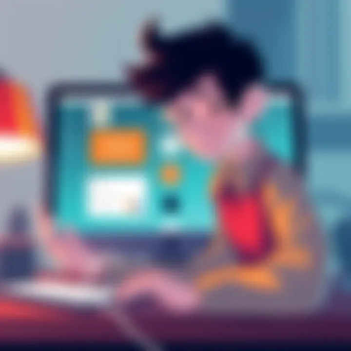 An illustration showing Claude managing computer tasks on a Mac, with app icons being opened and tasks completed seamlessly.