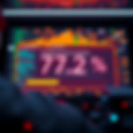 Claude Sonnet 4.5 showcasing a performance score of 77.2% on a digital screen with coding symbols around.