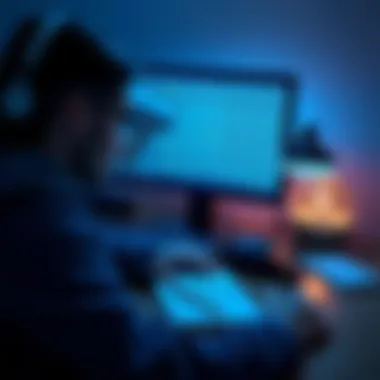 A frustrated person looking at their computer screen with unexpected charges showing, surrounded by budgeting tools like a calculator and notepad.