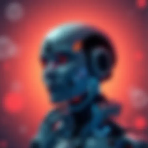 A digital representation of an AI character, looking thoughtful while processing information about feelings, with a soft light effect around it.