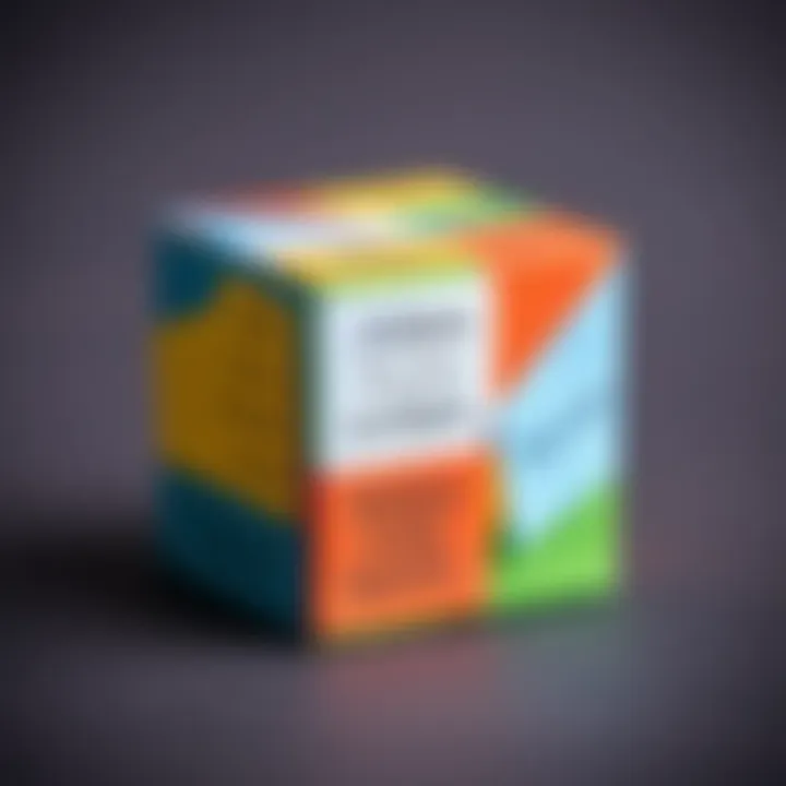 Colorful cube made of paper featuring various jokes on each side, evoking laughter and creativity.