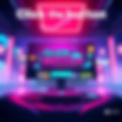 The game Click the Button displayed on a Steam page with colorful graphics and a play button