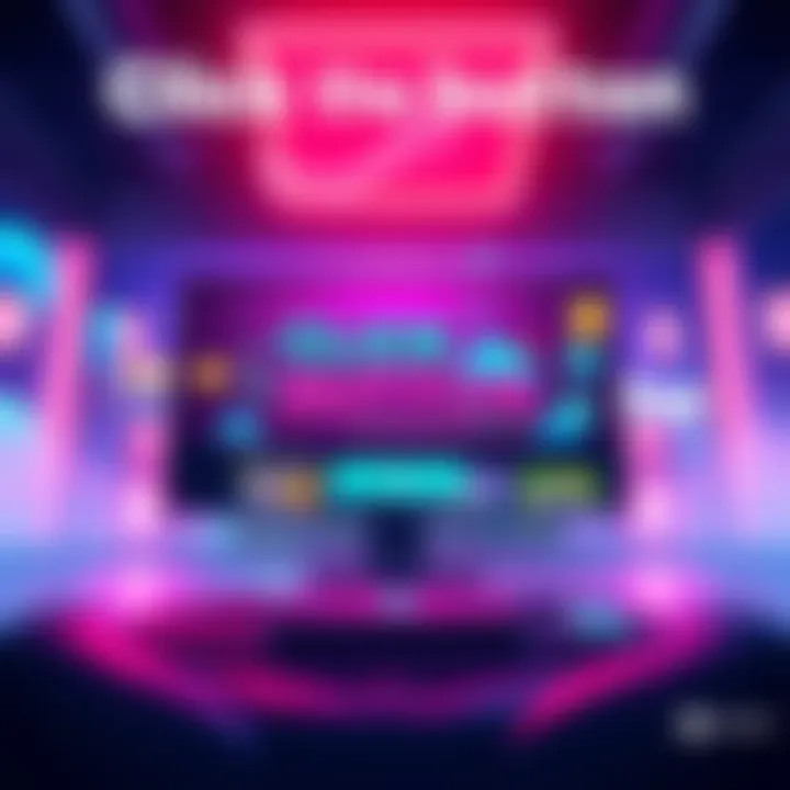 The game Click the Button displayed on a Steam page with colorful graphics and a play button