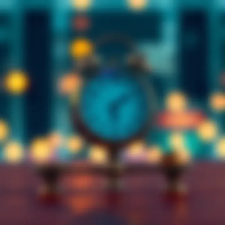 A clock balancing on a scale, symbolizing the importance of timing in decision making.