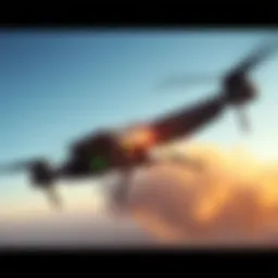Nvidia AI drone, CobraJet, flying swiftly through the sky, demonstrating its capabilities against enemy drone swarms.