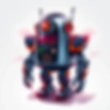 An illustration showing the CocoBot concept with futuristic designs and tech elements, symbolizing innovation in technology.