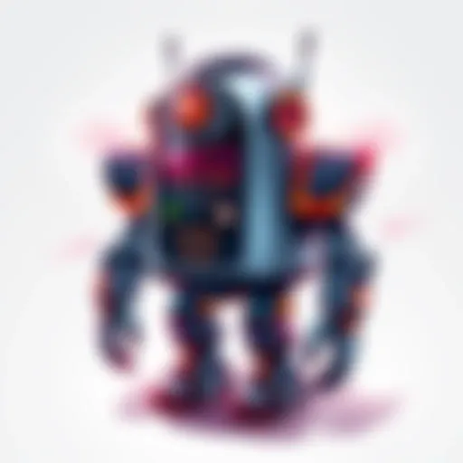 An illustration showing the CocoBot concept with futuristic designs and tech elements, symbolizing innovation in technology.