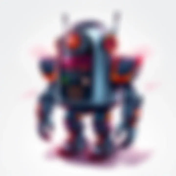 An illustration showing the CocoBot concept with futuristic designs and tech elements, symbolizing innovation in technology.