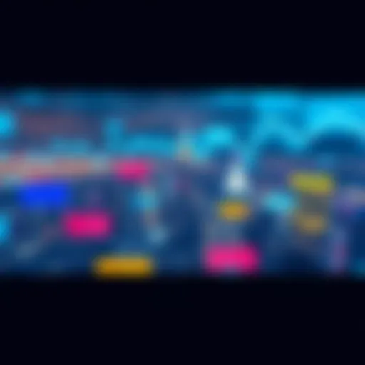 A digital landscape featuring lines of code overlaying a city skyline, symbolizing technology's impact on governance and society.
