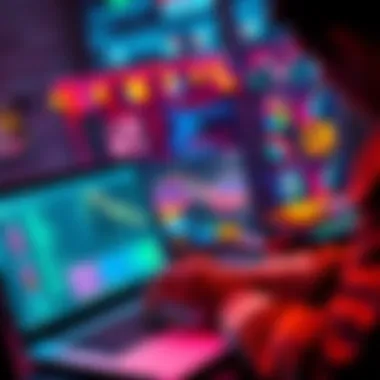 A person coding on a laptop with AI tools on the screen, showcasing a blend of coding and technology.