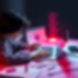 A person coding on a laptop, surrounded by notes and code snippets, focused on solving programming challenges in PyTorch.