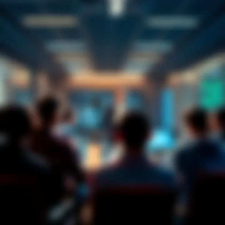 A group of employees attending an in-person orientation led by the Coinbase CEO to discuss cybersecurity measures against hackers.