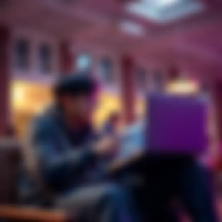 A college student engaged in conversation with a laptop displaying ChatGPT, showcasing reliance on AI for guidance.
