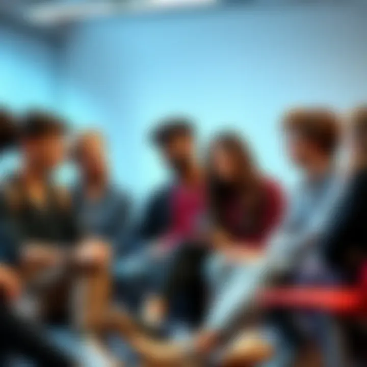 A group of college students sitting together, sharing their thoughts on artificial intelligence and its impact on education.