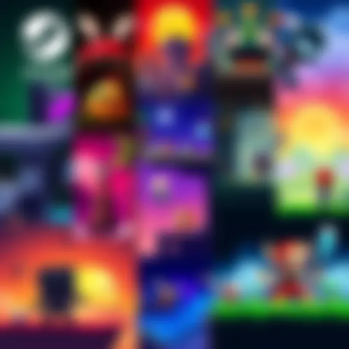 A collage of popular 2D platformer games available on Steam, featuring characters from Pizza Tower and Hollow Knight in vibrant settings.