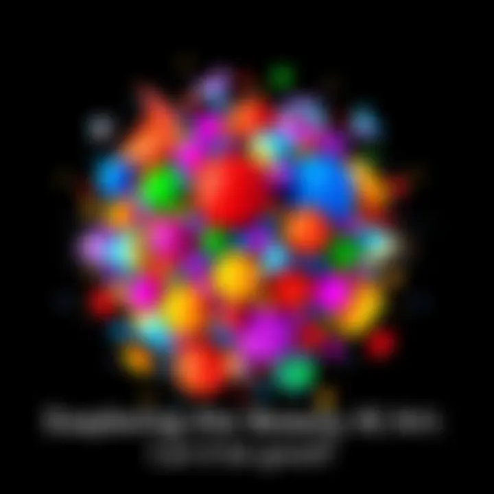 A vibrant, colorful abstract piece created by artificial intelligence, showcasing various shapes and patterns.