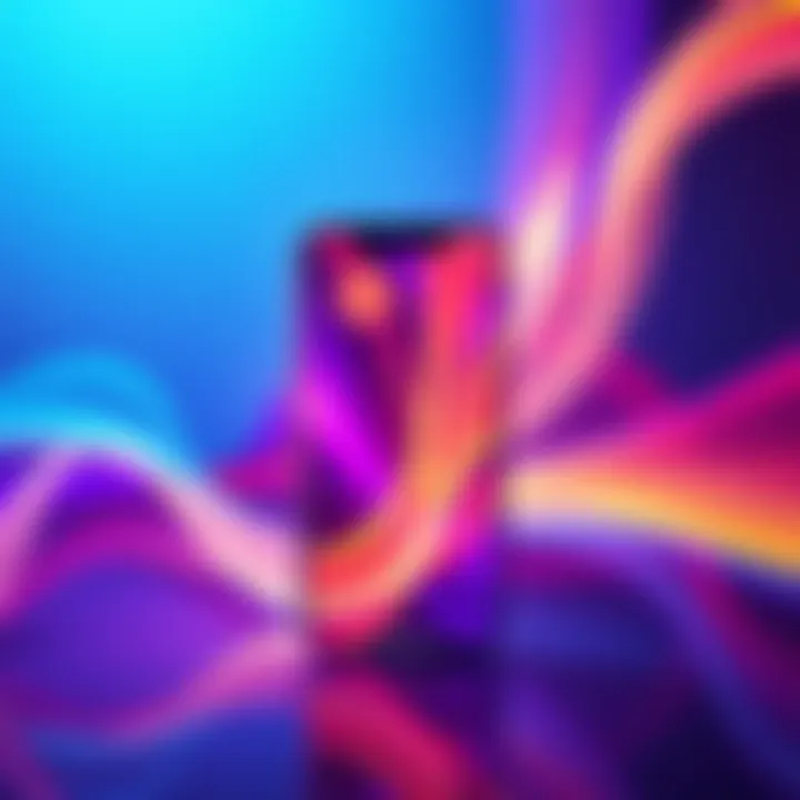 A vibrant app interface design with smooth transitions and effects in After Effects, showcasing modern UI elements