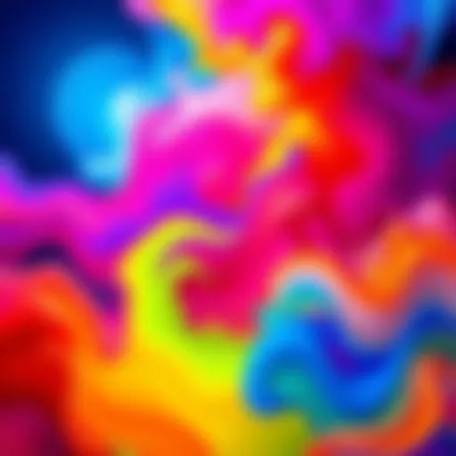 A vibrant display of different colorful backgrounds created in DrawThings on an M4 Pro Mac.
