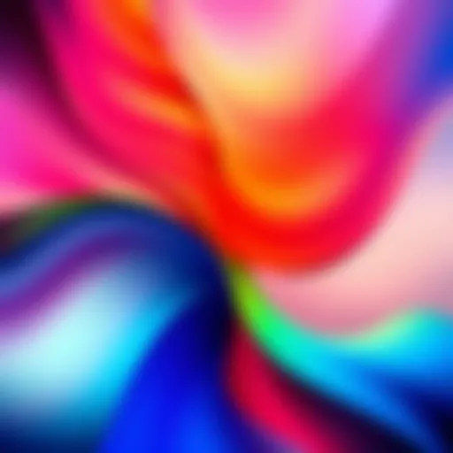 A vibrant array of gradient patterns showcasing various color blends in graphic design.