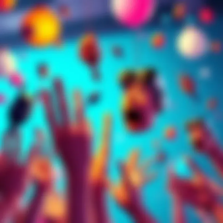 A collection of quirky and creative visuals generated by an image chat tool, featuring unexpected elements like extra fingers and floating heads.