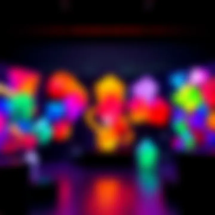 A vibrant collection of low poly art designs showcasing various shapes and colors created over one year.