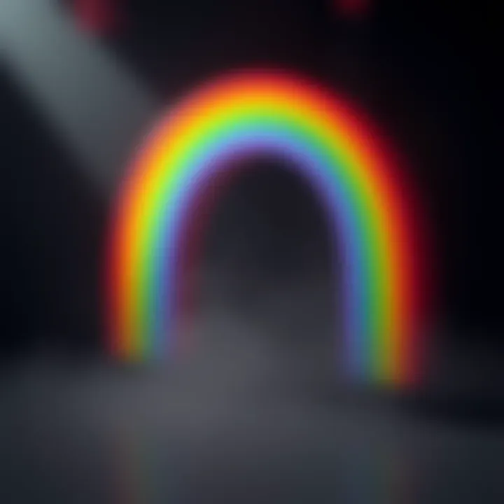 A vibrant rainbow displaying 11 colors with some hues missing, illustrating the challenge of AI models generating accurate color requests.