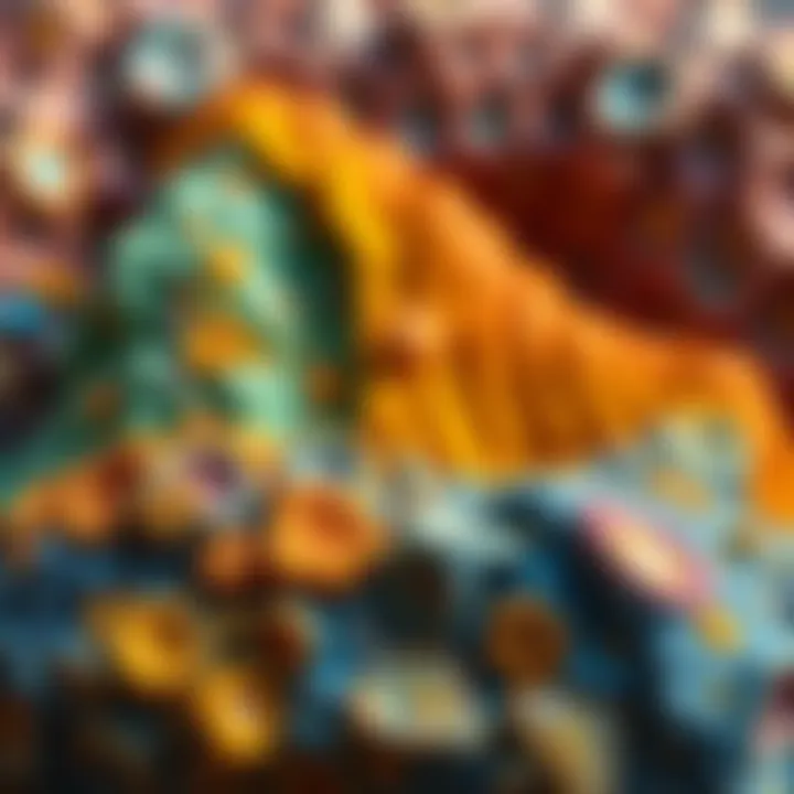 A collection of colorful art pieces showcasing various textures, highlighting the impact of texture in art and design.