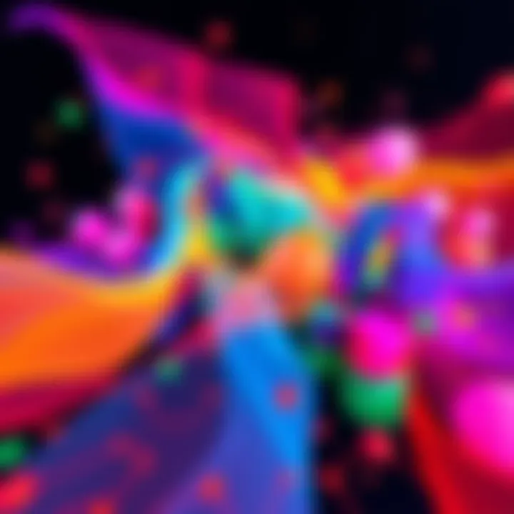 A vibrant piece of AI-generated art showcasing creative shapes and colors, illustrating the potential of technology in art creation.