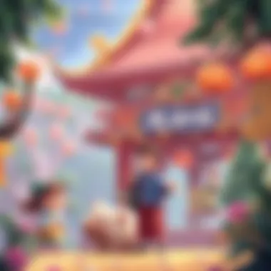 A vibrant animation frame showcasing detailed characters and a lively background, illustrating the charm of traditional animation.