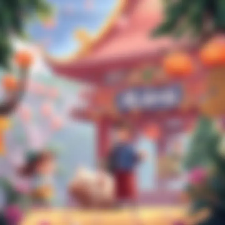 A vibrant animation frame showcasing detailed characters and a lively background, illustrating the charm of traditional animation.