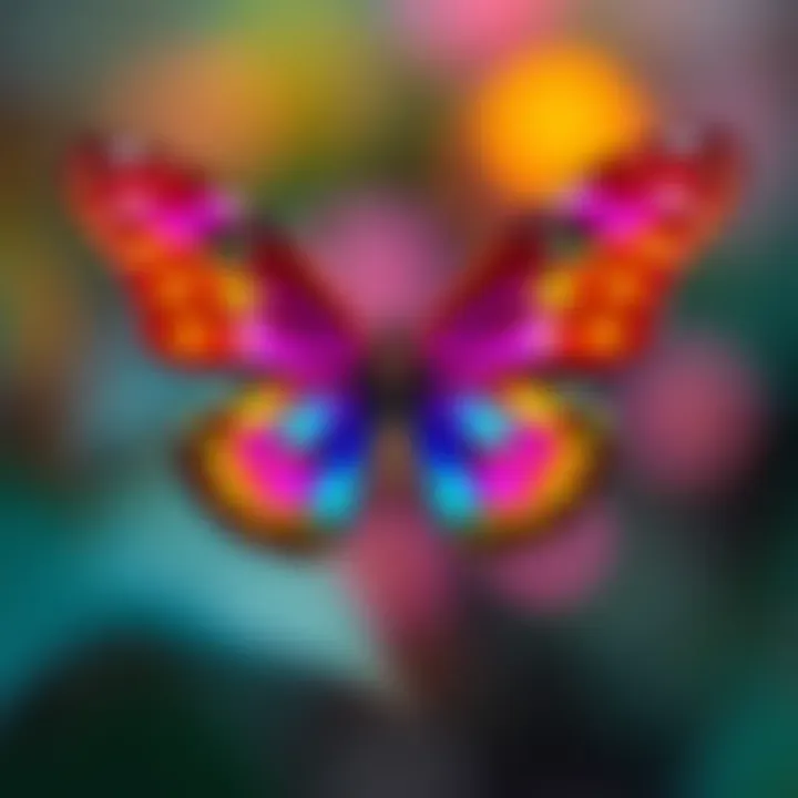 A bright butterfly with enhanced colors and soft blur effects, showcasing improved aesthetics.